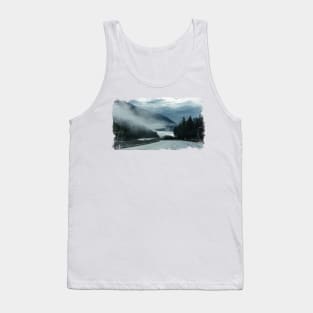 Foggy morning in the middle of Rocky Mountains Tank Top